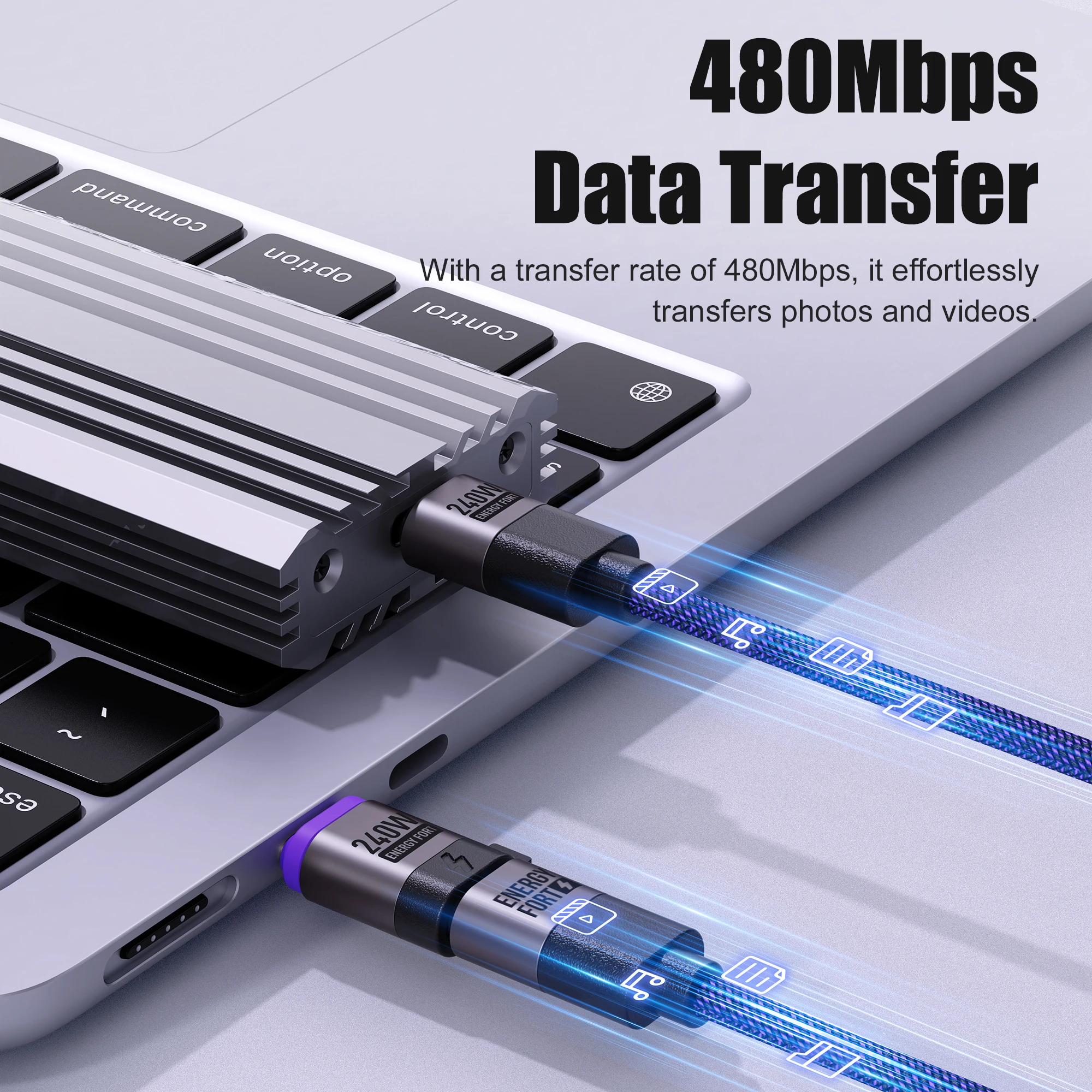 Adaptador USB C magnético de carga rápida PD 240W extensor 480Mbps adaptador tipo C de transferencia de datos para dispositivos Samsung Iphone 17 tipo C