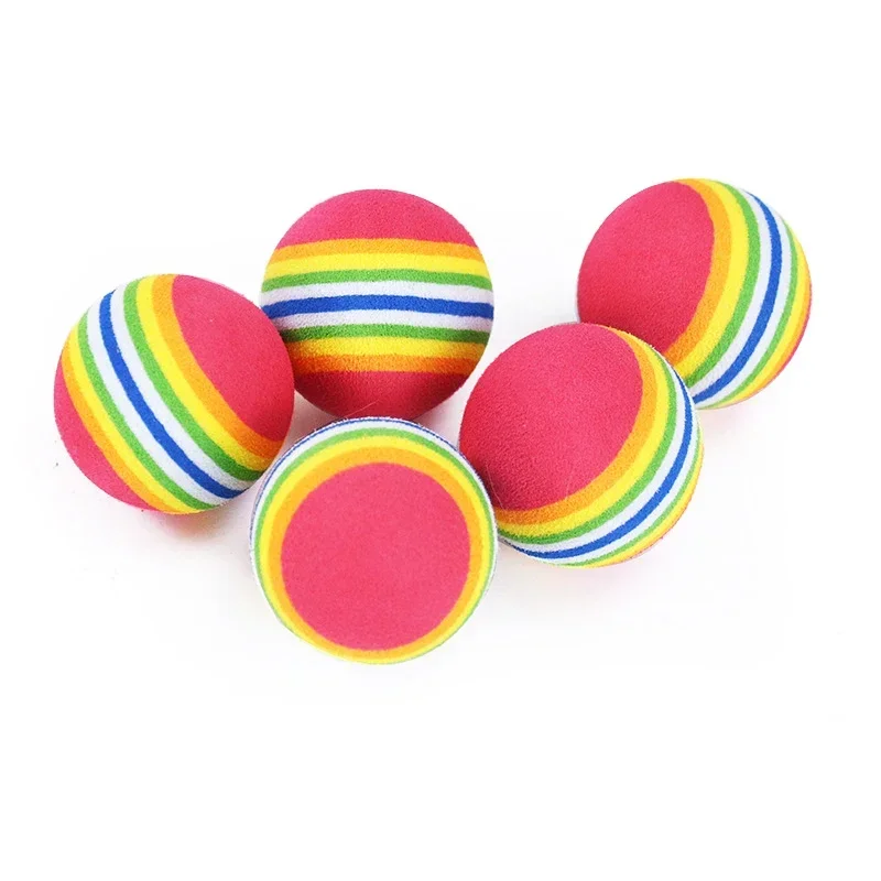 Pelota de juguete EVA de arcoíris para gatos, juego interactivo para perros y gatos, sonajero para masticar, pelota de EVA para rascar, pelotas de entrenamiento, suministros de juguetes para mascotas
