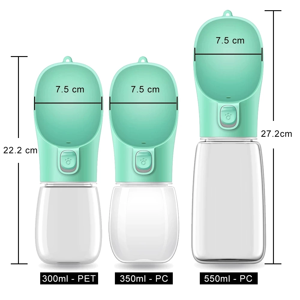 Botella de agua portátil para perros pequeños y grandes, cuenco para caminar al aire libre, botella de agua de viaje para cachorros, cuenco para beber para gatos, suministros para perros