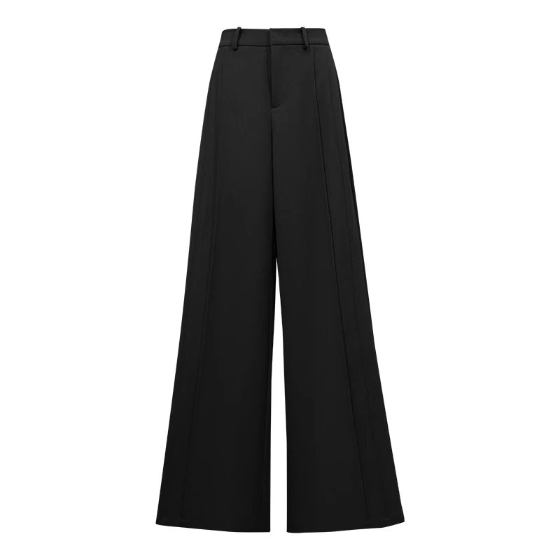 Pantalones Anchos Amii para Mujer, Otoño 2026, Nuevos Pantalones Casuales Plisados y Transpirables, Holgados y Versátiles, Ropa para Mujeres de Mediana Edad 12623019