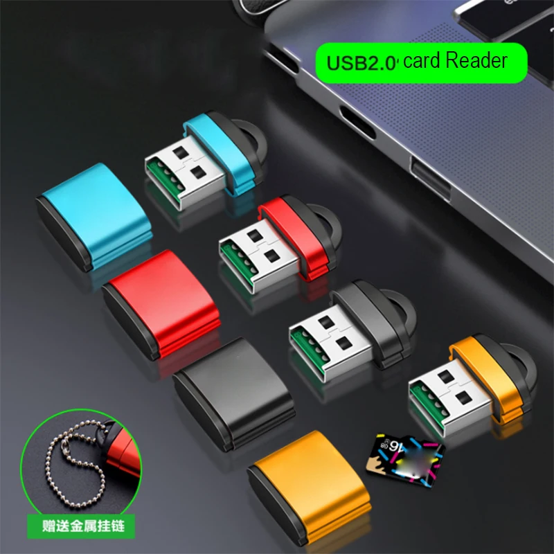 Mini lector de tarjetas microSD TF USB 2,0, adaptador USB de alta velocidad para ordenador portátil, 1 unidad