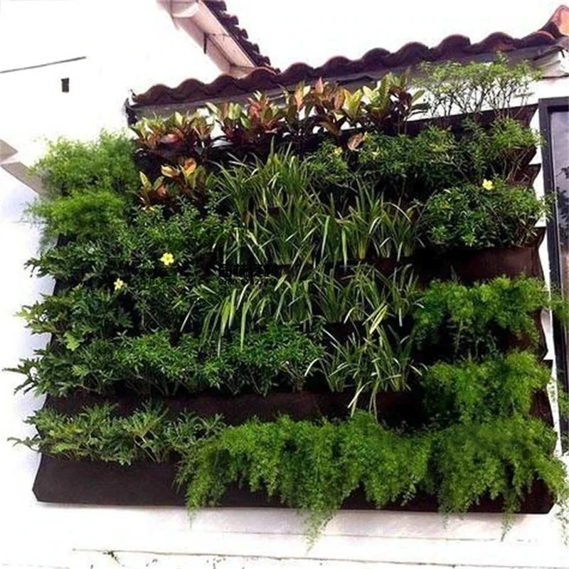 Bolsa de cultivo de plantas verdes, macetero Vertical con bolsillos de gran tamaño, bolsas de cultivo de verduras para jardín, suministro de flores, bolsa para macetero de jardín