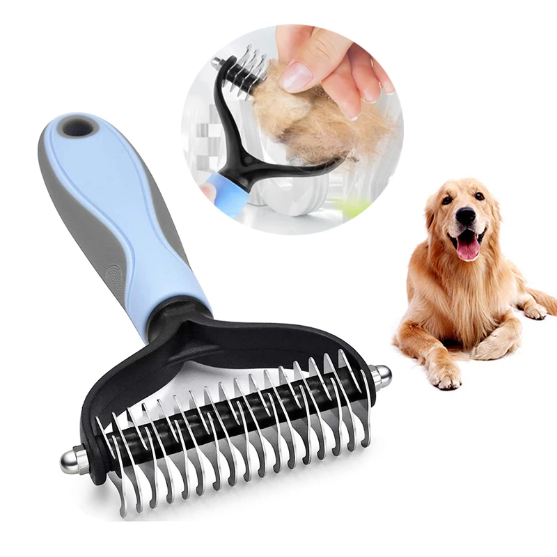 Cepillo profesional para quitar el pelo de mascotas, cortador de nudos de piel, peine para cachorros y gatos, SUMINISTROS DE ASEO