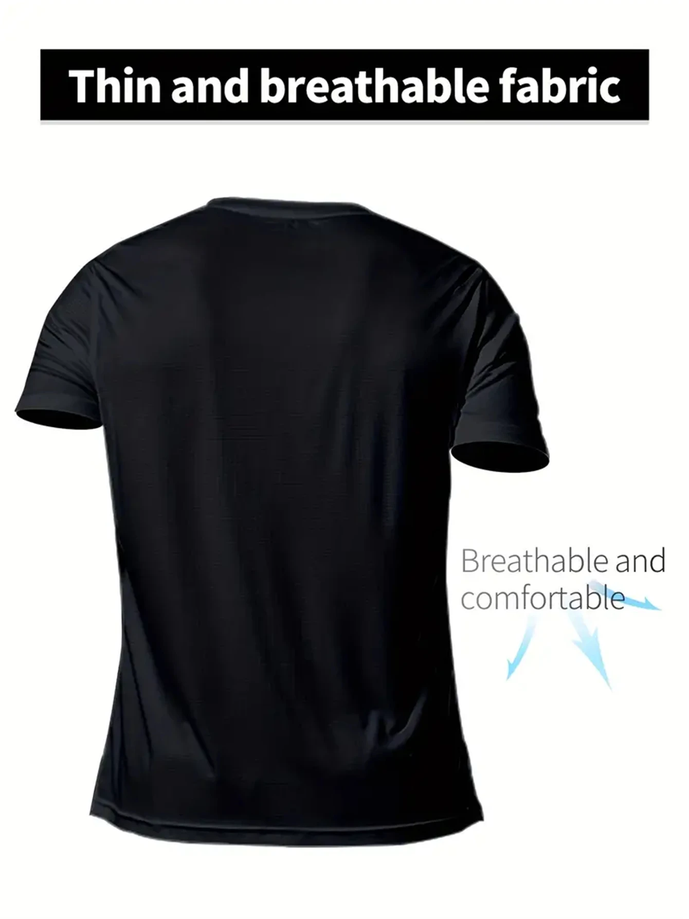 Ropa deportiva deportiva para hombre, camiseta informal con cuello redondo, sección delgada, secado rápido, transpirable, ciclismo, correr, manga corta, verano