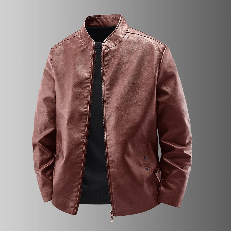 Nueva chaqueta de cuero de otoño para hombre, abrigo de motociclista negro, moda coreana, chaqueta de cuero Retro de PU para hombre, ropa de béisbol ajustada informal de tendencia