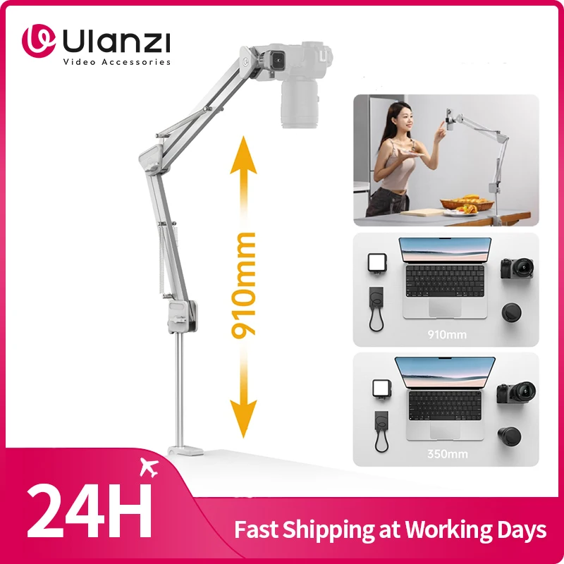 Ulanzi TH04 Soporte para cámara superior Soporte de escritorio para cámara de liberación rápida Carga máxima 2 KG para cámara Smartphone Tablet para Vlog en vivo