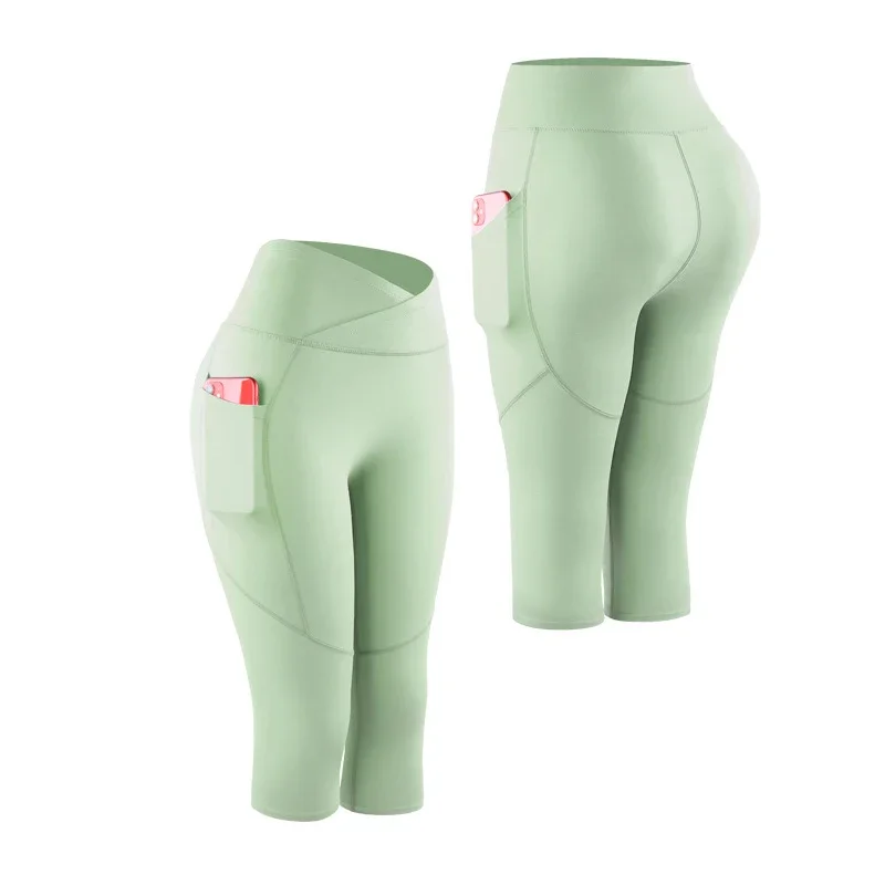 Mallas cortas de gimnasio para mujer y niña, pantalones Capri ajustados para correr, baloncesto, fútbol, ejercicio, deporte, 3/4