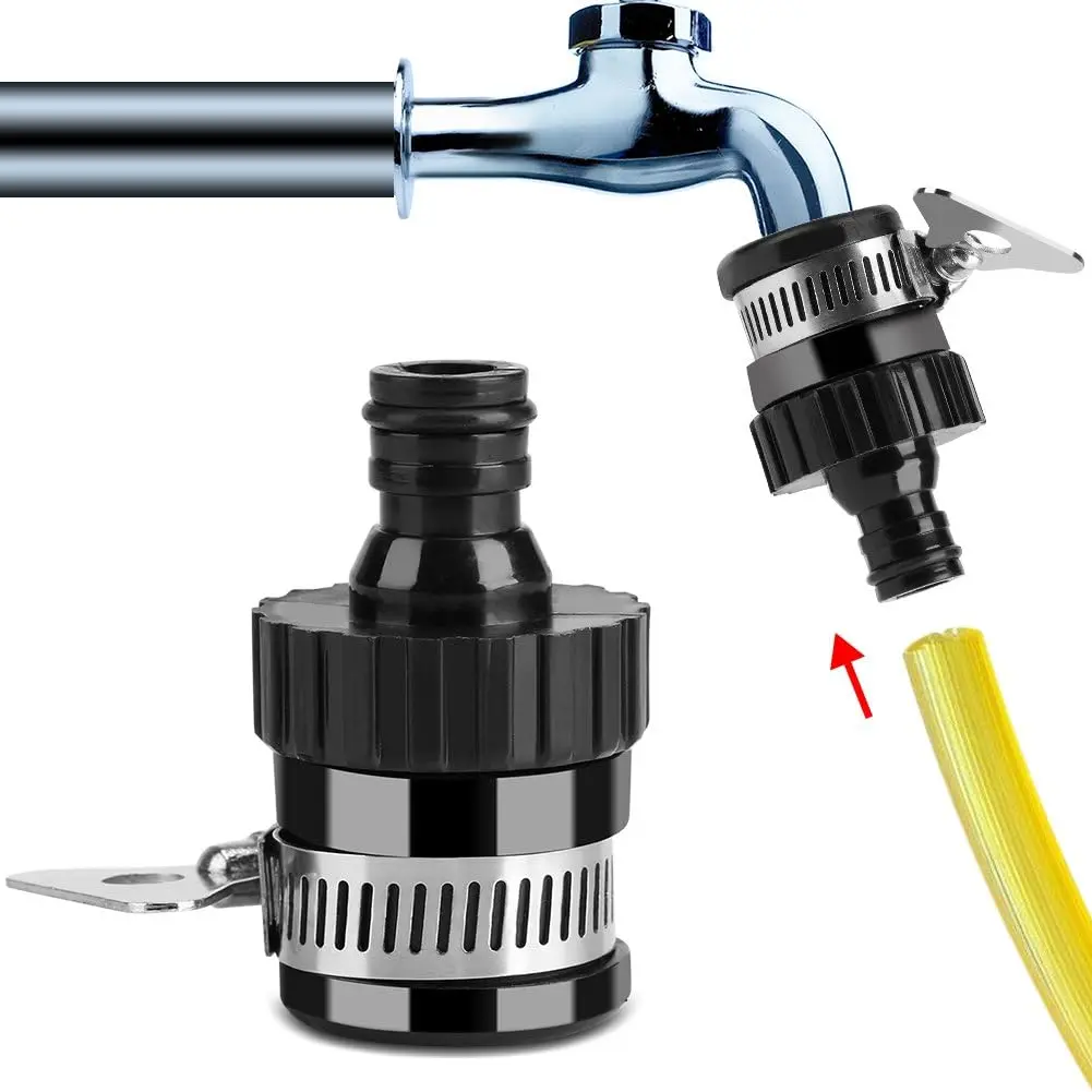 Adaptador de grifo de agua Universal duradero, accesorio de manguera de plástico, grifo de conexión rápida para lavado de coches, riego de jardín, 2 uds.