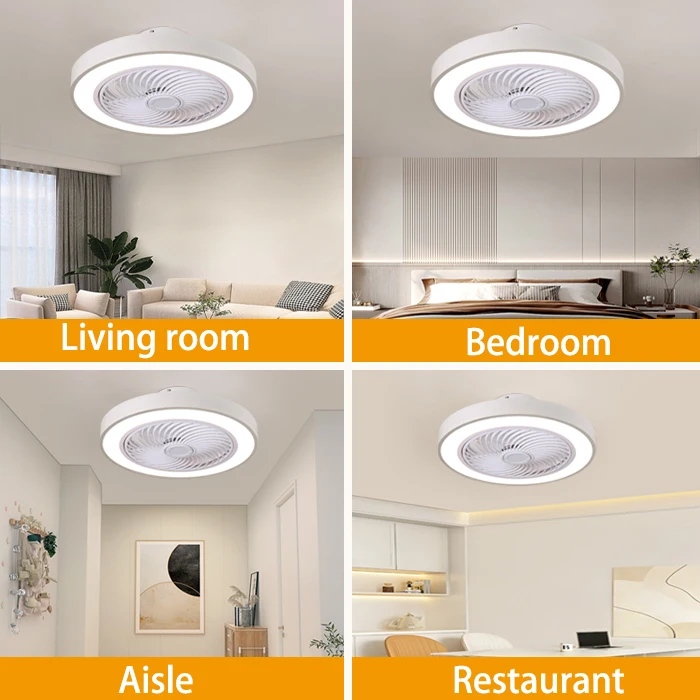 Ventilador de Techo con Luz Integrada, Ventilador de Techo para Dormitorio, Lámpara de Techo para Sala de Estar y Comedor, Moderno, Sencillo y Silencioso