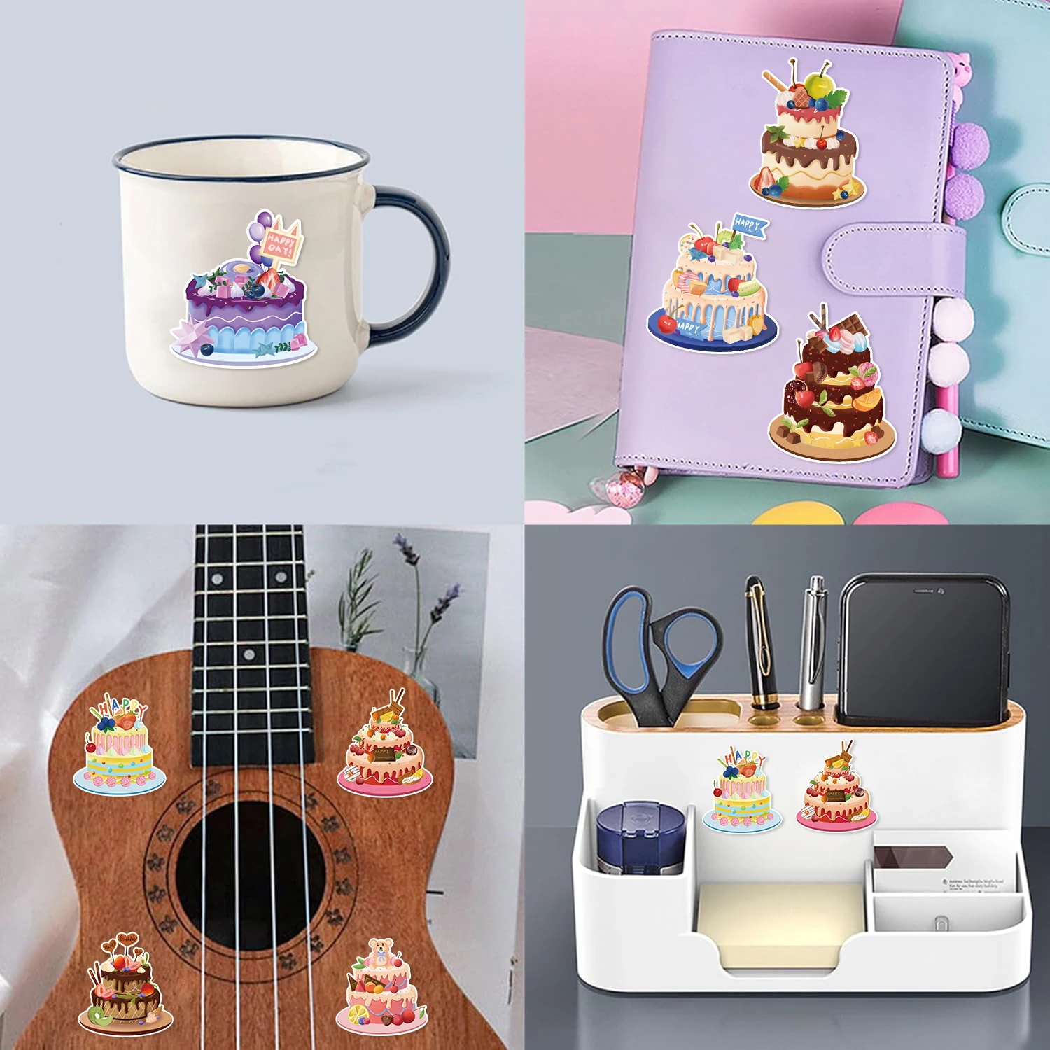 8/16/24PCS Pegatinas de rompecabezas de dibujos animados para hacer caras de pasteles, regalos para fiestas de cumpleaños de niños y bebés, DIY para pasteles y postres
