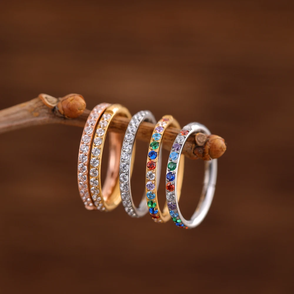 10 Uds G23 conjunto de joyería de titanio pendientes de circón moda cartílago de la oreja Tragus Piercing anillos de nariz Sexy hélice labio aros nasales regalos