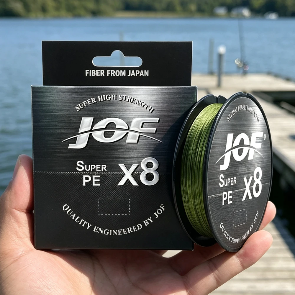 Línea de Pesca Trenzada JOF de 100M-500M, 8 Hilos, para Pesca en Mar, Hielo, Río y Roca, Equipo de Pesca 20-100LB X8