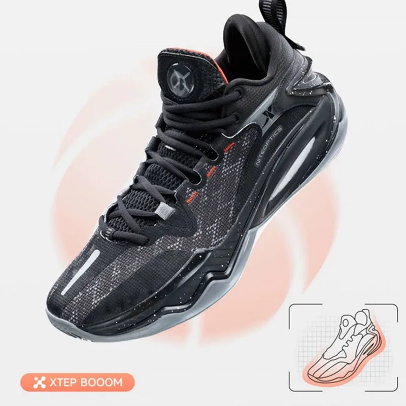 Zapatillas de baloncesto Xtep Light Attack 2,0 V3 para hombre, zapatillas de entrenamiento resistentes al desgaste de media caña para primavera para hombre 876119120010