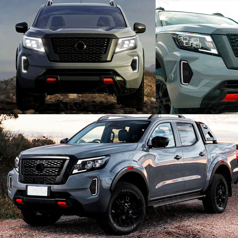 DRL Led luz antiniebla de conducción diurna compatible con Nissan Navara NP300 Frontier 2020 2021 señal de giro impermeable amarillo