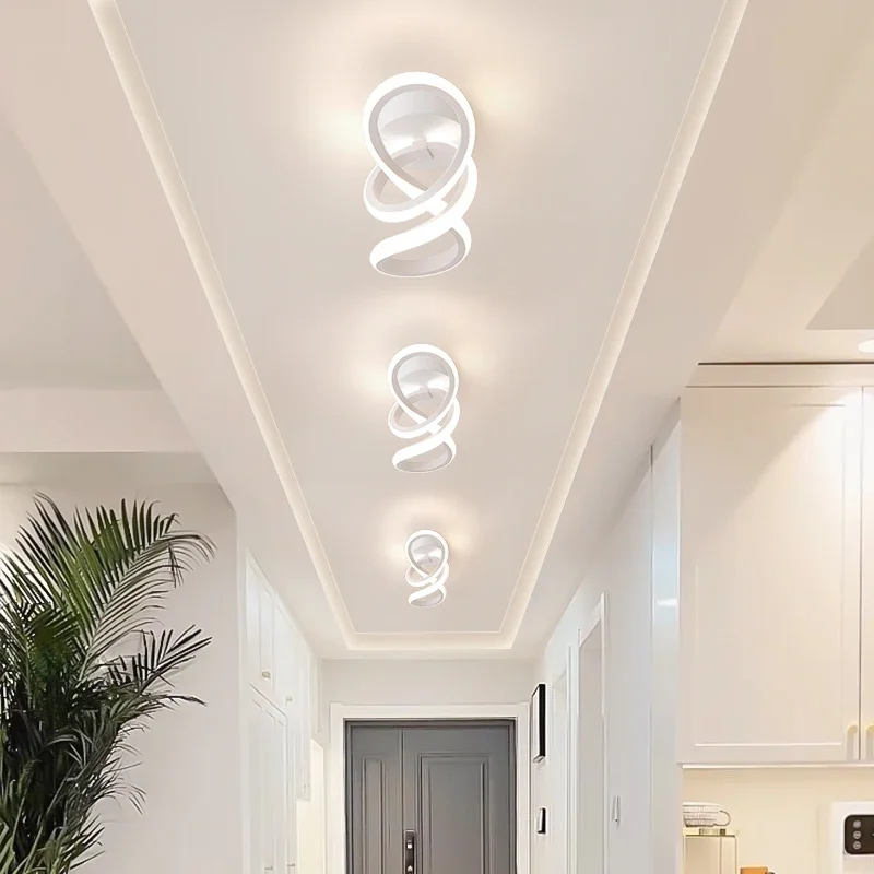 Luces LED de techo para pasillo, candelabro moderno, lámpara de tres colores, lámparas minimalistas para dormitorio, instalación de superficie de luz, comedor