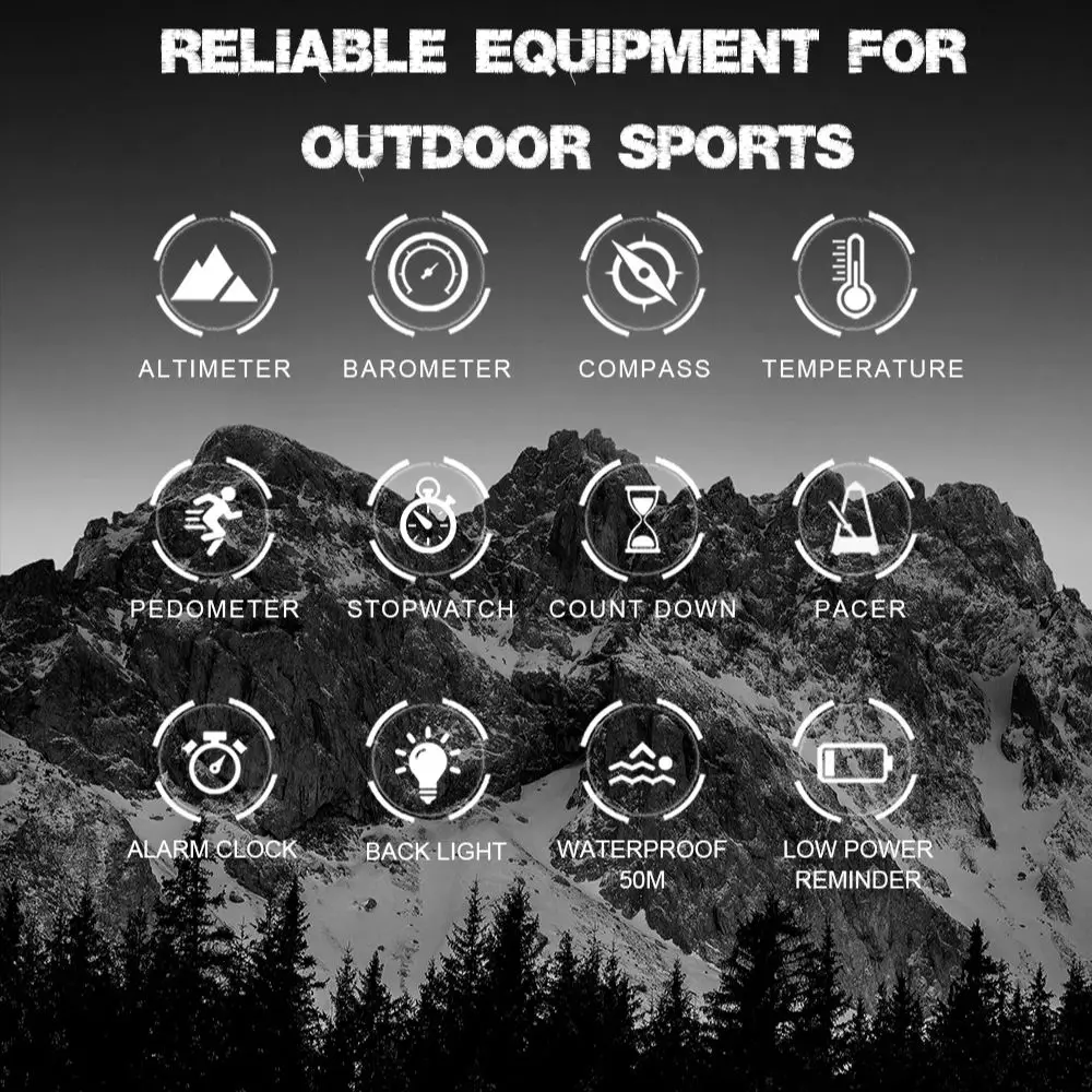 NORTH EDGE APACHE-46 reloj Digital para hombre deportes al aire libre correr natación relojes deportivos al aire libre altímetro barómetro brújula WR50M
