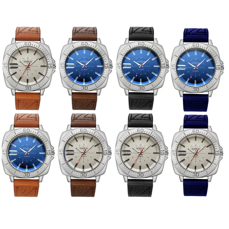 XINEW-reloj de cuarzo deportivo para hombre, cronógrafo de marca, a la moda, con correa de cuero, sencillo, Barato, 2024