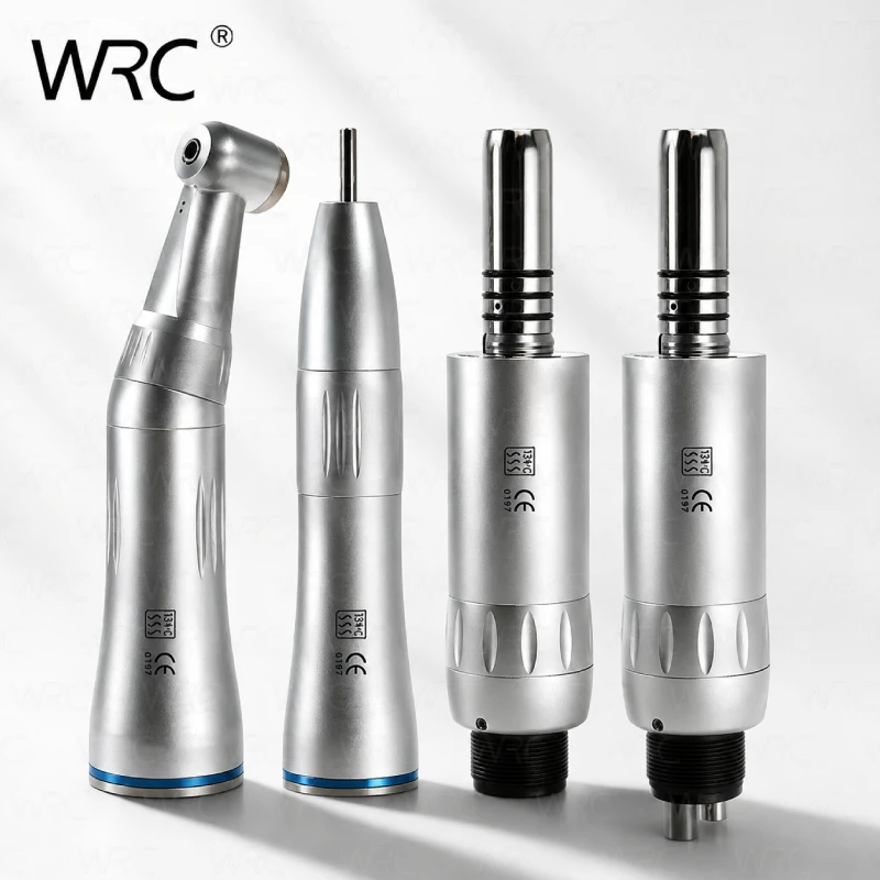 Kit de Piezas de Mano Dentales de Baja Velocidad 2/4 Orificios: Turbina de Aire, Contra-ángulo Recto y Motor de Aire con Spray de Agua Interno