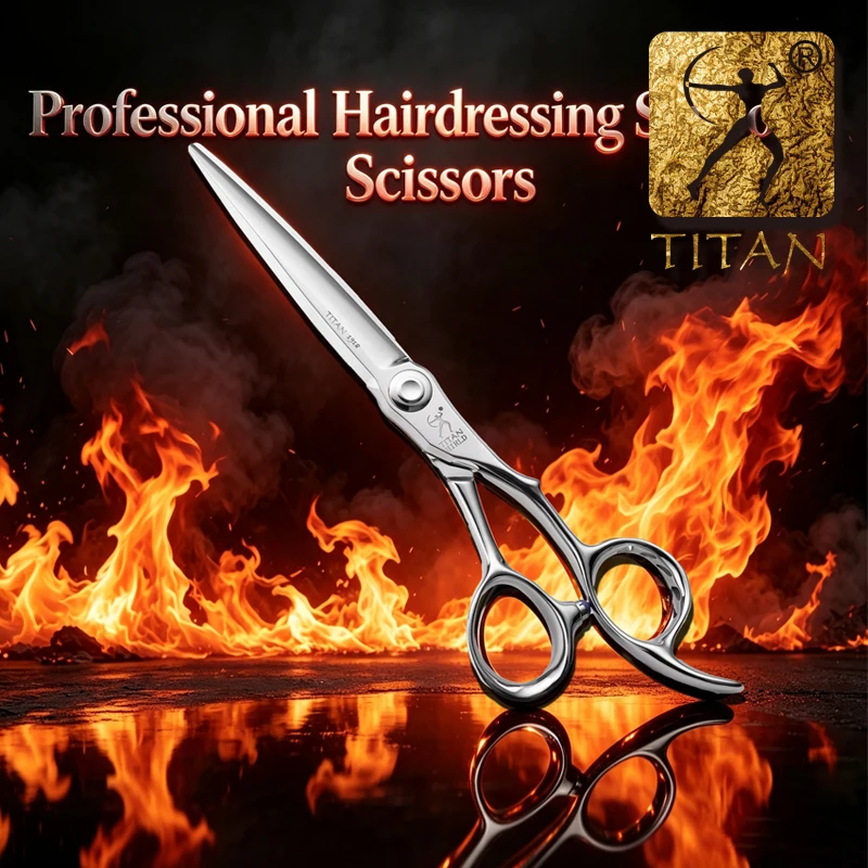 Tijeras de Corte de Pelo TITAN, Tijeras de Peluquería Profesionales, Herramienta de Salón, Acero ATS314