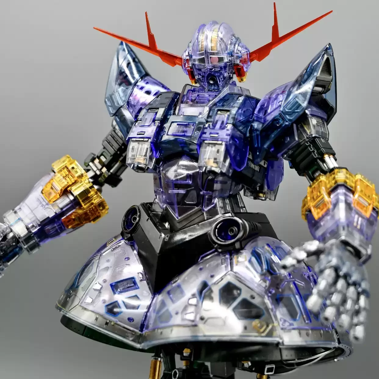 RG 1/144 Zeong Versión Color Transparente Versión con Recubrimiento Especial Kit de Modelo con Calcomanías Base Figura de Acción Coleccionable Regalo