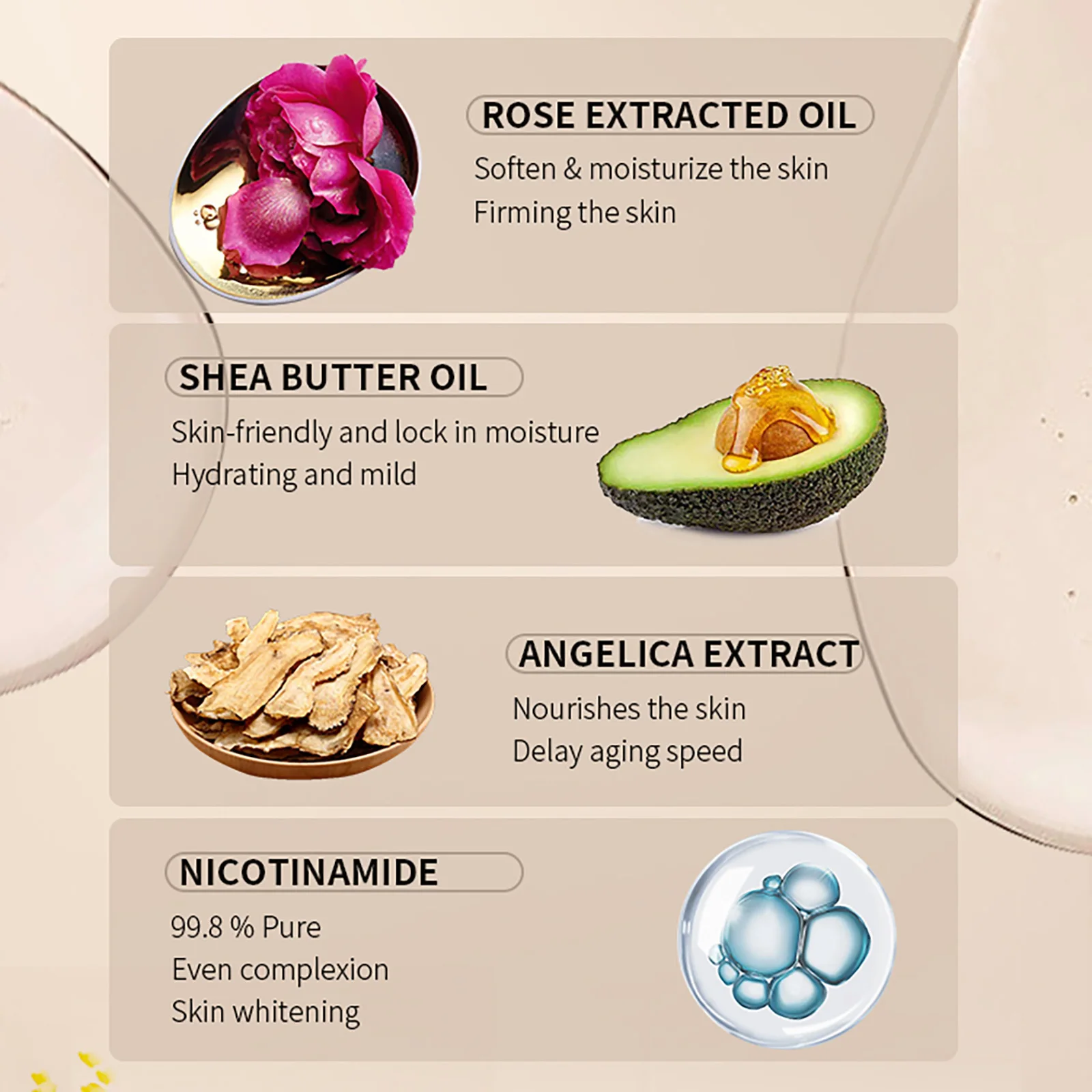 Loción Corporal Iluminadora con Vitamina C AILKE, Anti-Manchas, Crema Hidratante para Mujeres, con Niacinamida, Aceite de Rosas, Mejora la Piel Áspera
