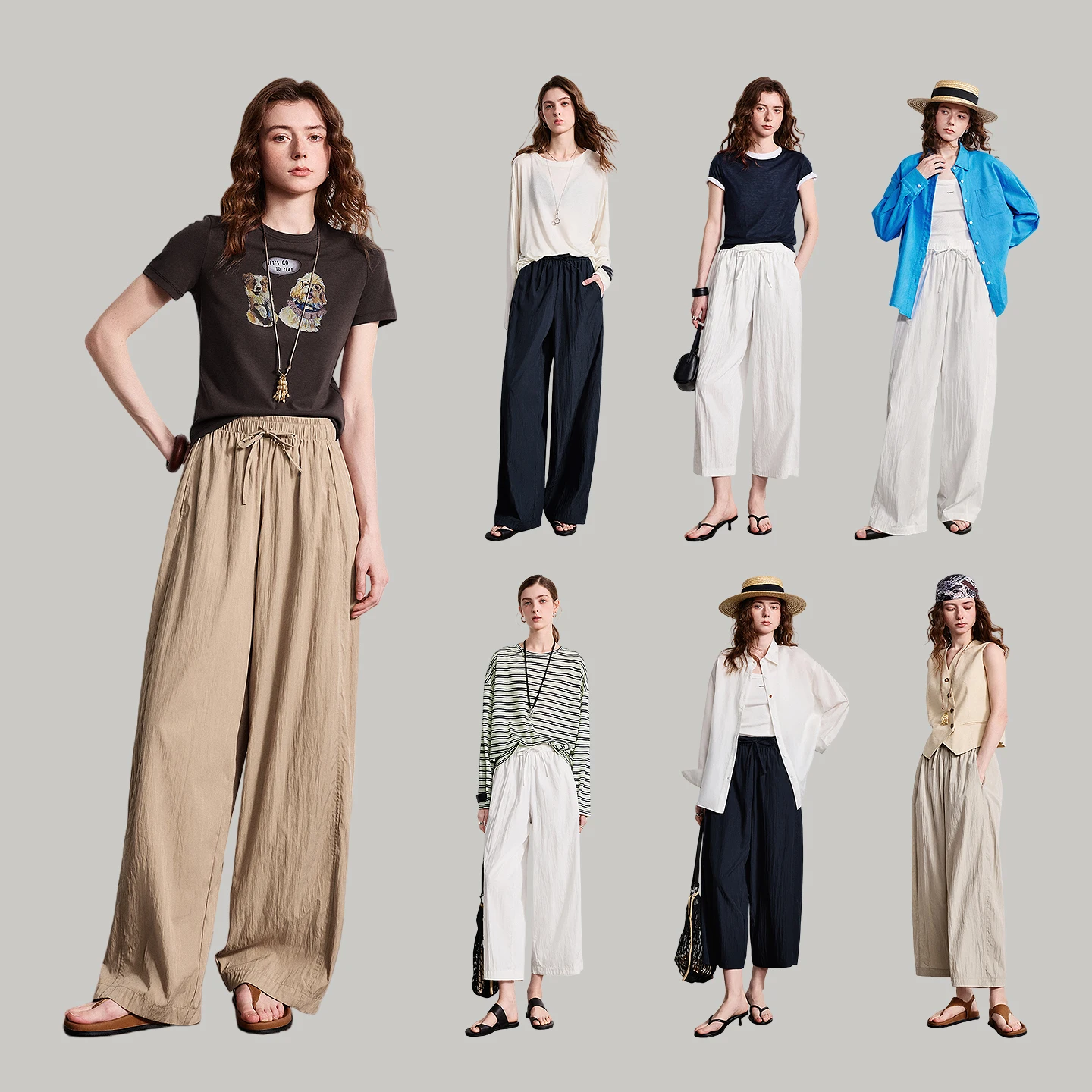 Pantalones Bombachos Versátiles para Mujer TOYOUTH, Primavera 2026, Nuevos, Resistentes a las Arrugas, Holgados, de Pierna Ancha, Casuales