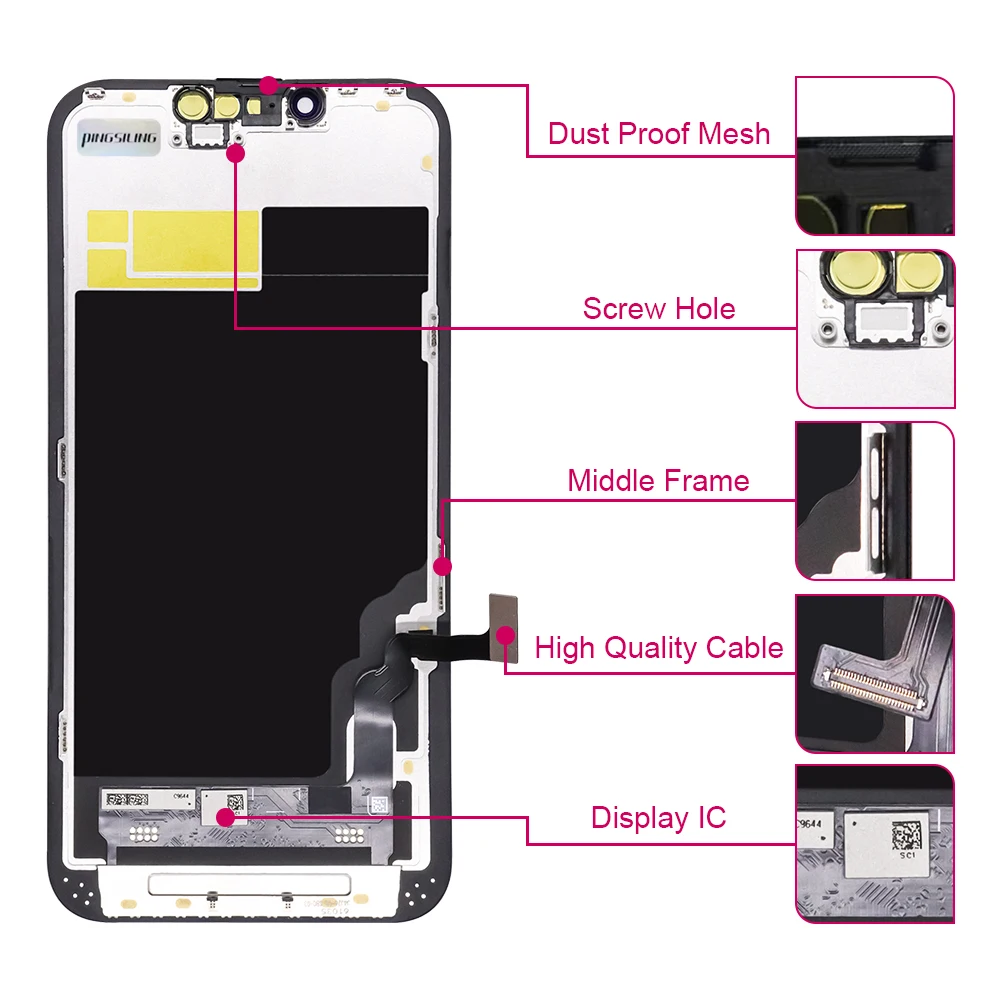 Pantalla LCD INCELL para iPhone X XR XS Max, 11, 12, 13 Pro Max, 13 Mini, 14 Plus, 15 con ensamblaje de digitalizador táctil 3D