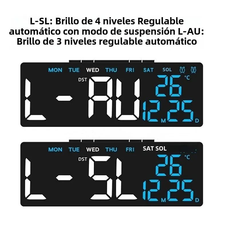 Reloj despertador Digital alimentado por USB, reloj de mesa con repetición de cuenta atrás y sincronización de alarma Dual, fecha y semana, regulable automático, reloj LED DST de 12/24H