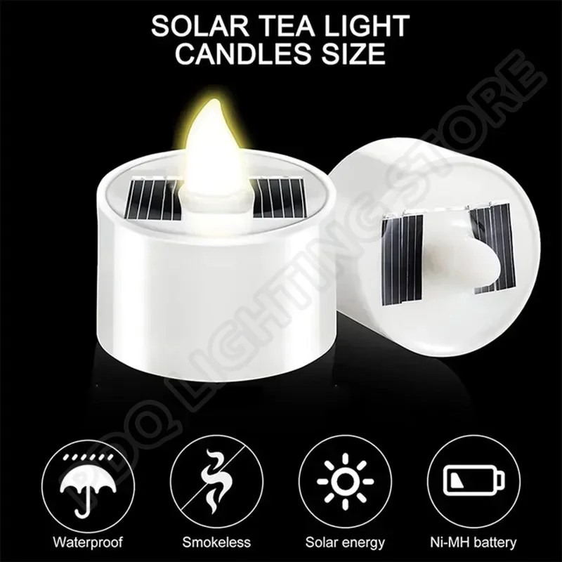 Velas LED Solares, Velas sin Llama para Exteriores, Impermeables, Recargables, para Decoración de Jardín, Hogar y Fiestas
