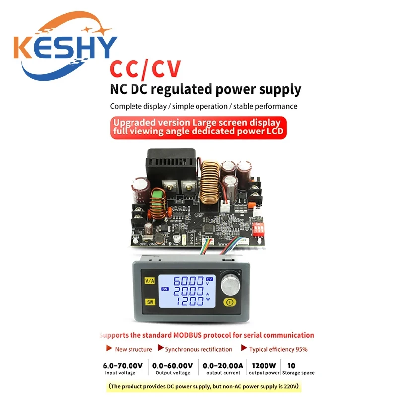 XY6020L CNC Placa Base de fuente de alimentación de voltaje estabilizado de corriente continua ajustable Módulo reductor de corriente y voltaje constante