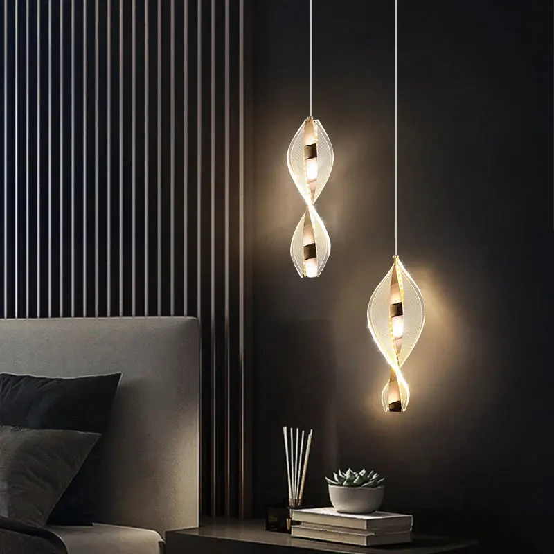 Lámpara colgante geométrica acrílica moderna, iluminación Led para dormitorio, sala de estar, restaurante, decoración del hogar