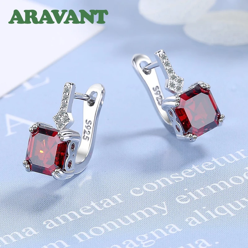 Aravant-pendientes de gota de circonita cuadrada para mujer, de Plata de Ley 925, joyería de moda