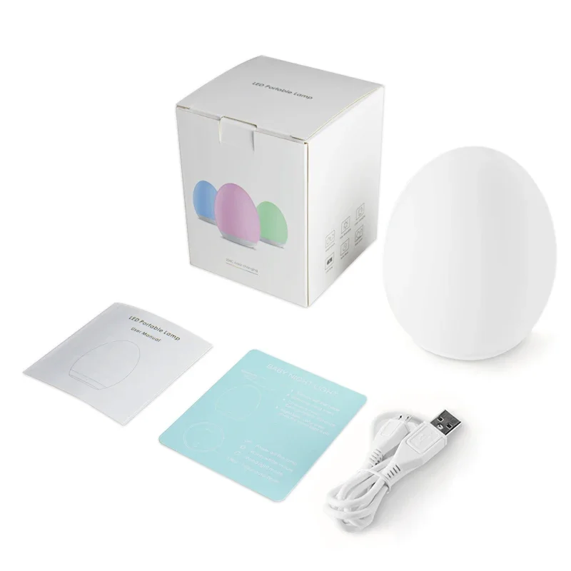 Luz nocturna que cambia de 7 colores, lámpara regulable táctil con Control remoto RGB, lámparas de mesita de noche portátiles, lámpara de noche recargable por USB