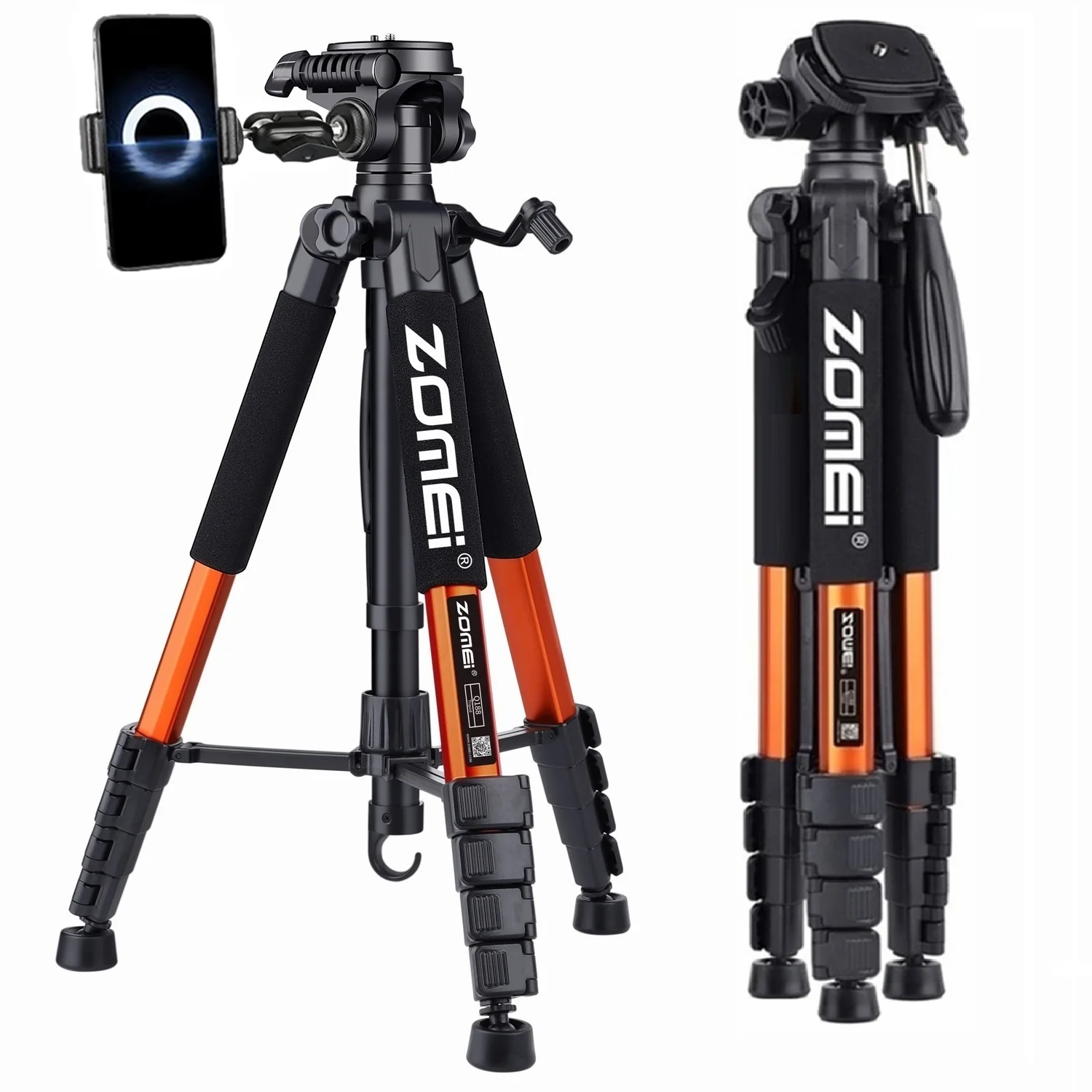 Trípode portátil Zomei de aleación de aluminio de 187cm/73,6 pulgadas de alto para cámara DSLR Canon Nikon, soporte para teléfono de fotografía panorámica de 360 grados