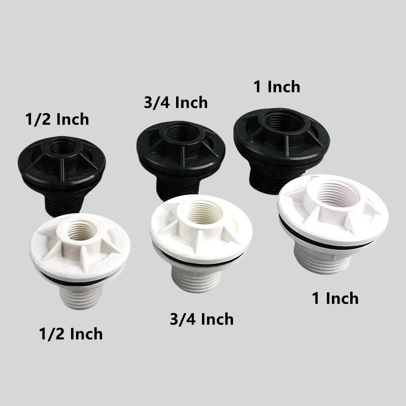 1 unidad 1/2 ''3/4'' 1 ''UPVC doble hilo femenino juntas de tanque de agua accesorios de acuario conector de tanque de peces accesorio de manguera de riego