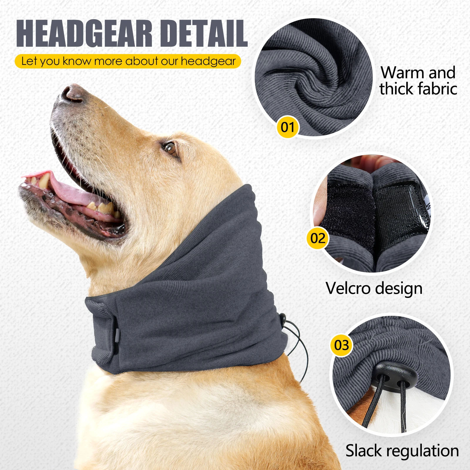 Sudadera Calmante para Perros con Orejeras Reductoras de Ruido para Aliviar la Ansiedad - Diadema Suave con Orejeras para Perros