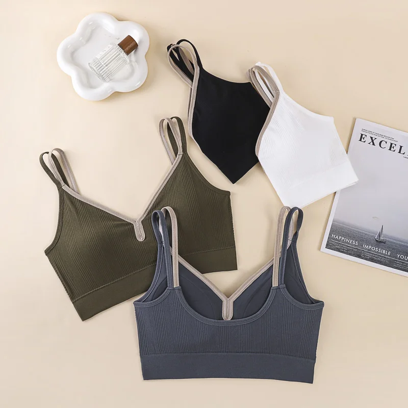 Sujetador deportivo transpirable para mujer, Top deportivo antisudor, sujetador de Yoga sin costuras, Top corto a prueba de golpes, Sujetador deportivo de realce, Top de entrenamiento para gimnasio