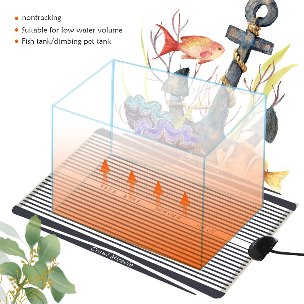Estera calefactora para Reptiles con enchufe UE/EE. UU./REINO UNIDO/AU, con controlador de temperatura ajustable, incubadora de almohadilla cálida para acuario de tortuga lagarto, 5-35W