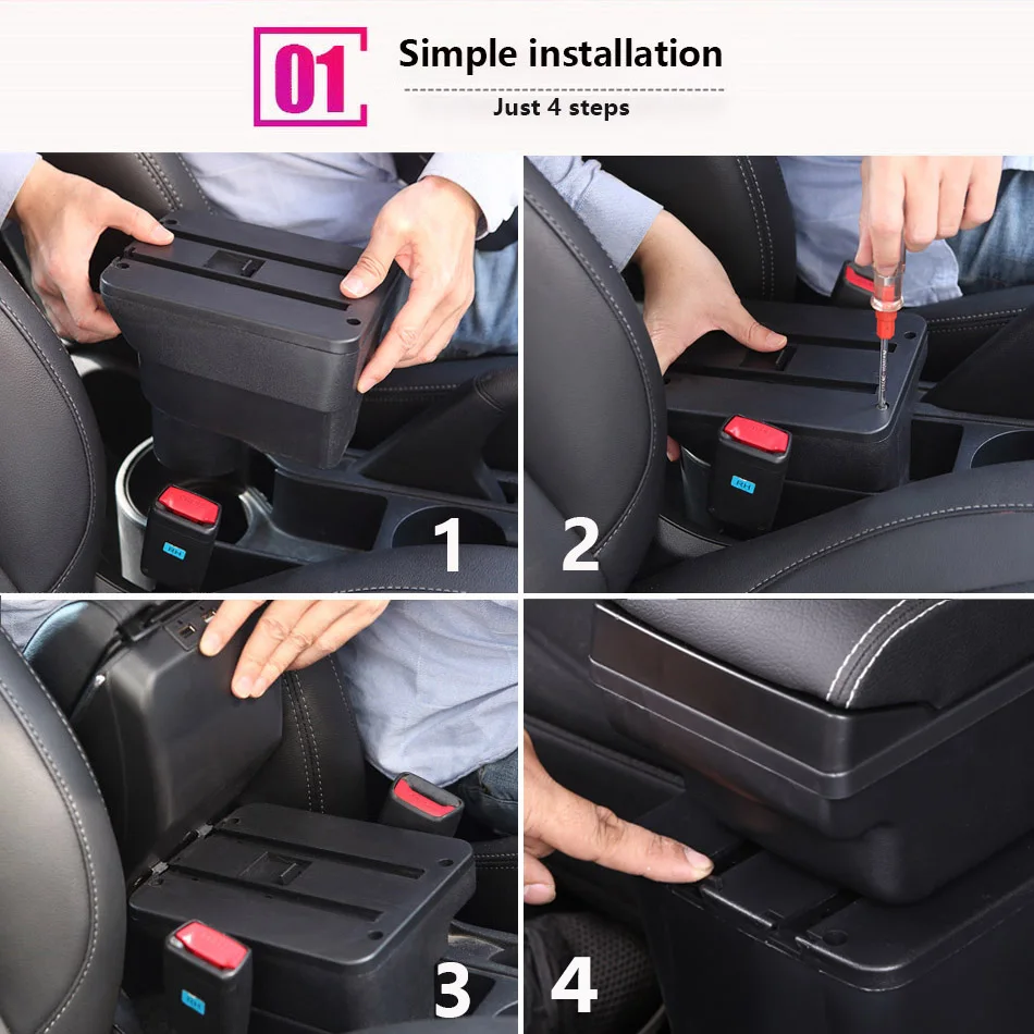 Para Suzuki Swift caja de reposabrazos para Suzuki Swift reposabrazos de coche accesorios de coche detalles interiores caja de almacenamiento piezas de reequipamiento 2005-2023