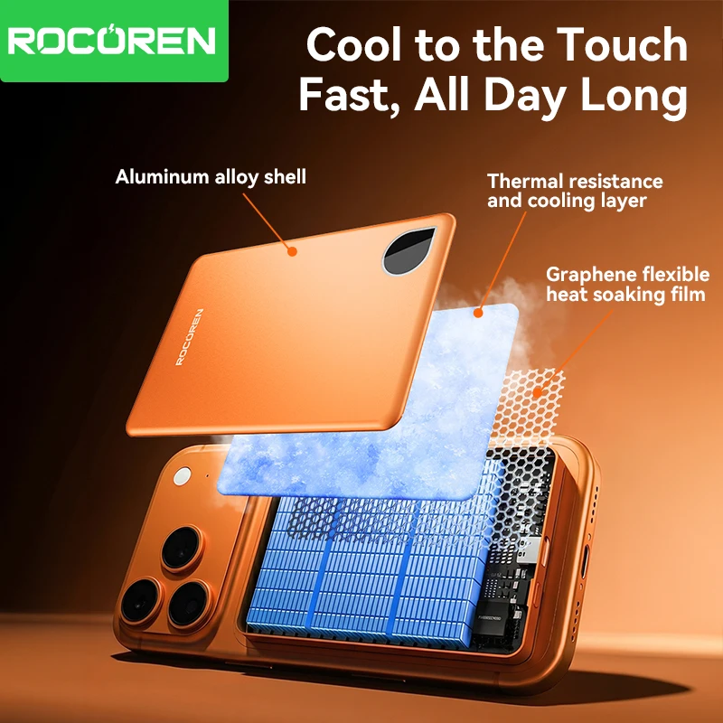 Rocoren, batería externa magnética de 10000 mAh, 5000 mAh, con carga rápida PD de 20 W, pantalla digital, cargador inalámbrico, batería externa portátil para iPhone 18, 17, 16 Pro Max.