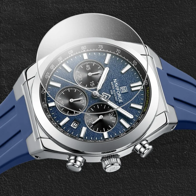 Relojes NAVIFORCE para hombre, cronógrafo multifuncional, correa de silicona, manecillas luminosas, resistente al agua hasta 3ATM, alta calidad, Original para hombre
