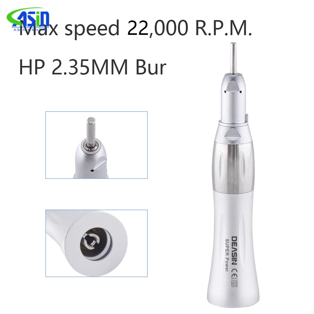DEASIN-piezo de mano Dental recto de baja velocidad, relación de 22.000 RPM 1:1 para motores tipo E de laboratorio, herramientas de dentista