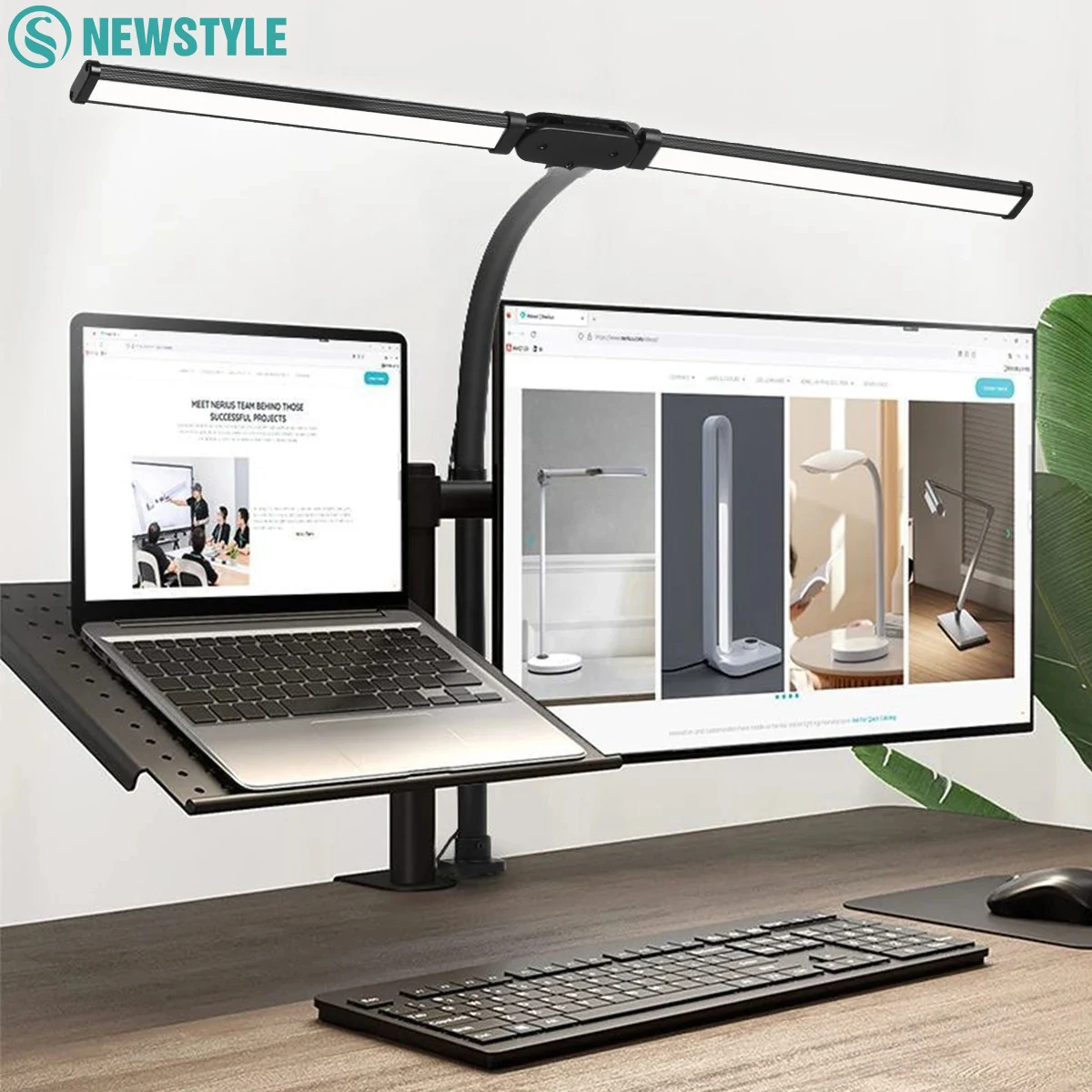 Lámpara de Escritorio LED con Clip Metálico para el Cuidado de la Vista, 3 Colores Ajustables, 10 Niveles de Brillo, Cabezal Giratorio Flexible para Lectura en Casa, Juegos de PC