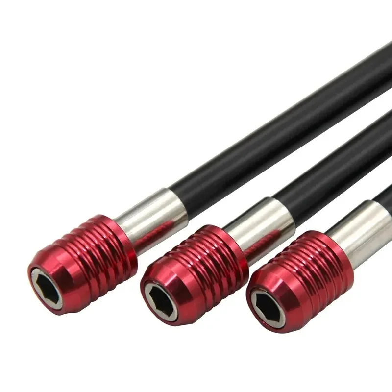 1 pieza de barra de extensión autoblocante de 300 mm, mango hexagonal extendido rojo, barra de conexión de liberación rápida, accesorio de extensión para destornillador, herramienta
