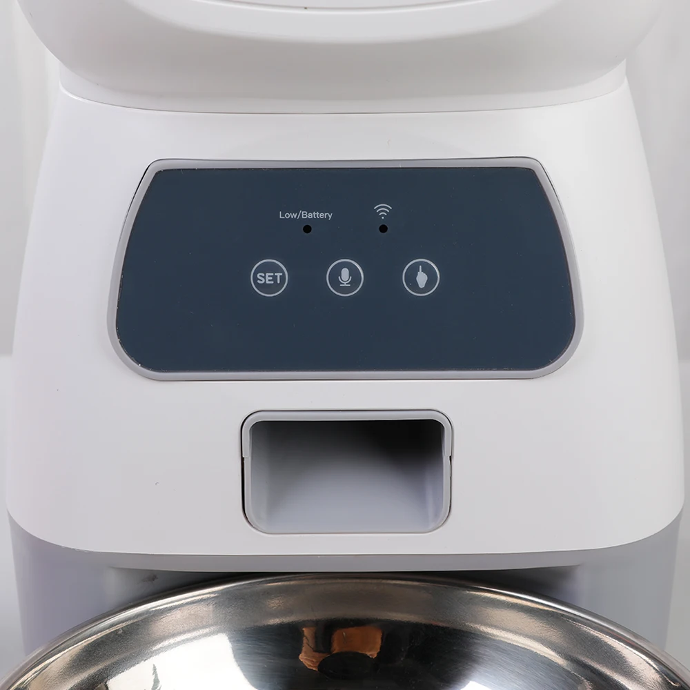 Comedero automático para mascotas de 3,5l para gatos, WiFi, giratorio inteligente, alimentador lento para perros con grabadora de voz, temporizador de gran capacidad, dispensador de comida para gatos