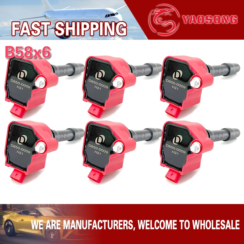 Bobina de encendido roja de alta energía UF750 para BMW 230i 330i 340i 430i 440i 530i 540i 740e X1 X3 X5 X6 X7 Mini Cooper B38 B48 B58