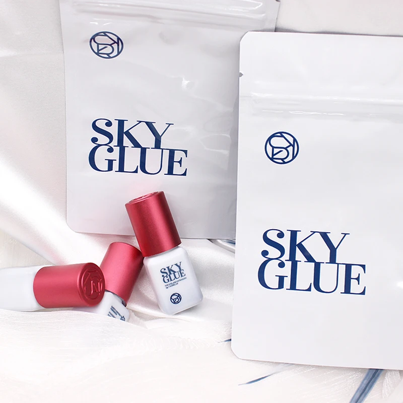 5 botellas de pegamento cielo Original para extensiones de pestañas 5ml Corea Sky S Plus tipo pegamento de tapa roja herramientas adhesivas profesionales para pestañas postizas
