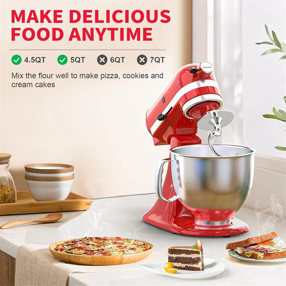 Gancho de masa en espiral de acero inoxidable A78E para batidora de pie KitchenAid, se adapta a tazón mezclador de 4,5-5 QT para