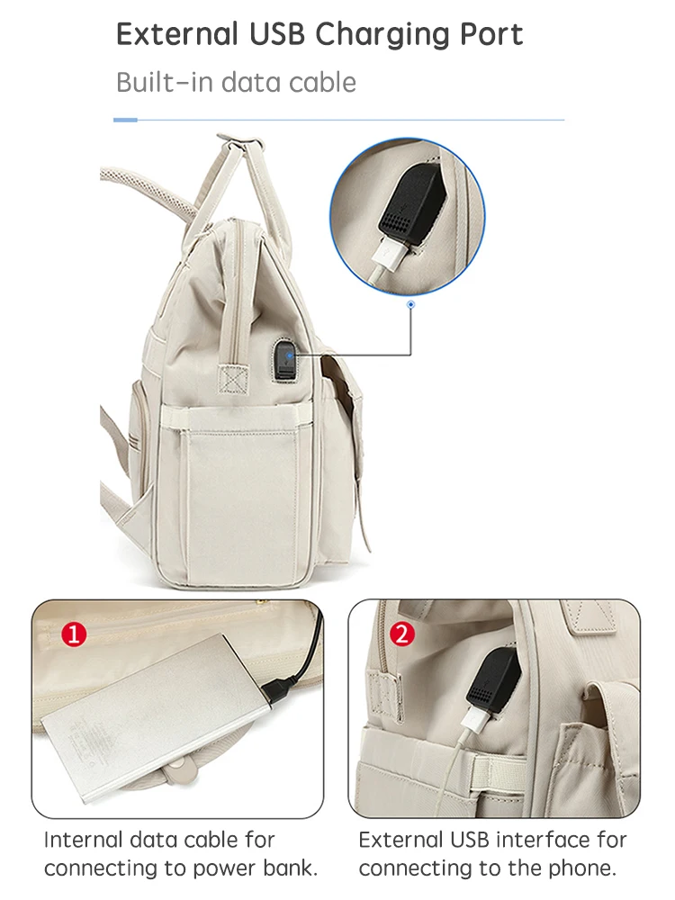 PANGDUBE Bolsa de pañales para bebés con 2 ganchos para cochecito, bolsa para mamás, mochila impermeable para viajes al aire libre, bolsa de maternidad para mamá para cosas de bebé