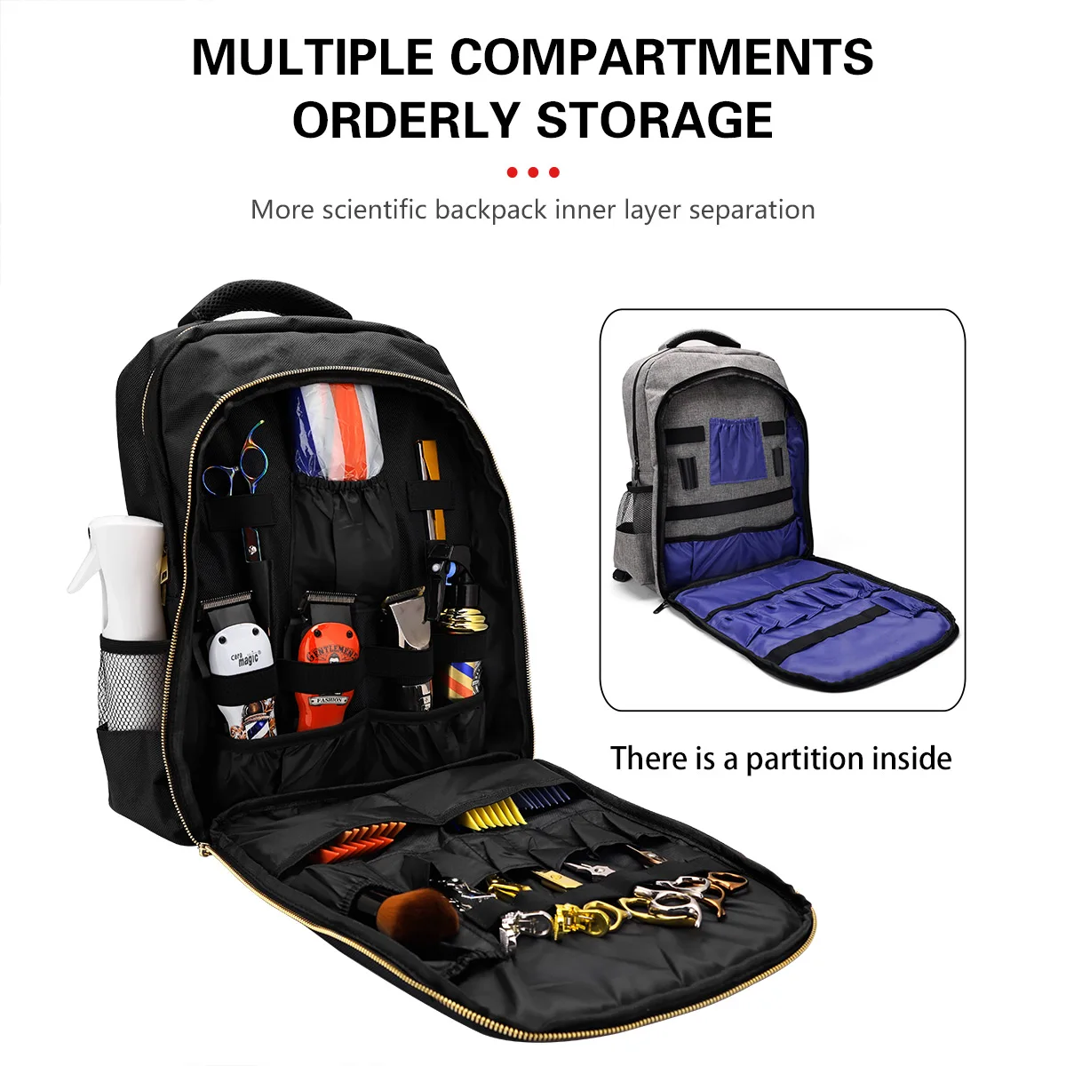 Mochila multifuncional para peluquero, bolsas de almacenamiento, paquete de almacenamiento de herramientas de peluquería, bolsa de hombro de almacenamiento de salón de gran capacidad